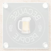 なぜなら人（ビール）グラス・コースター ガラスコースター (裏面)