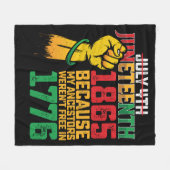 なぜなら私の先祖は1776年7月4日に解放されなかったからだ フリースブランケット (正面(横))