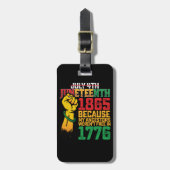 なぜなら私の先祖は1776年7月4日に解放されなかったからだ ラゲッジタグ (正面縦)