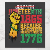 なぜなら私の先祖は1776年7月4日に解放されなかったからだ ワインラベル (シングルラベル)