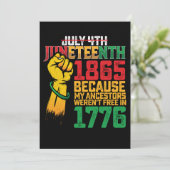 なぜなら私の先祖は1776年7月4日に解放されなかったからだ 招待状 (スタンド正面)