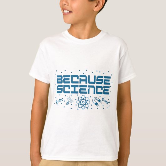 なぜなら科学おもしろい Tシャツ (正面)