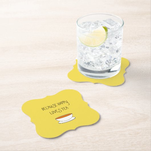 なぜならhappyお茶のスローガン、日本のスタイルカップ ペーパーコースター (インサイチュ)