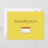 なぜならhappyお茶のスローガン、日本のスタイルカップ ポストカード (正面/裏面)