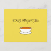 なぜならhappyお茶のスローガン、日本のスタイルカップ ポストカード (正面)