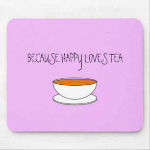 なぜならhappyお茶のスローガン、日本のスタイルカップ マウスパッド