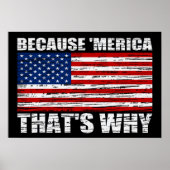 なぜなら'MERICA THAT WHY US Flag Poster （小） ポスター (正面)