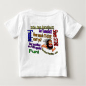 なぜはだし操業か。 ベビーTシャツ (裏面)