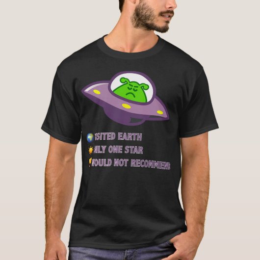 なぜエイリアンが地球を訪れない Tシャツ (正面)