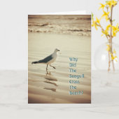 なぜカモメはビーチを渡った？誕生日カード カード (黄色い花)