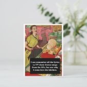 なぜキッチンに入ったんだっけ ヴィンテージ ユニーク ポストカード (スタンド正面)