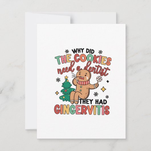 なぜクッキーは歯科治療が必要だったのか ジンジャーが入っていたから ノートカード (正面)