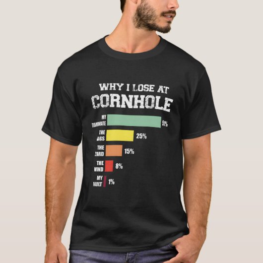 なぜコーンホールで負けるのか Tシャツ (正面)