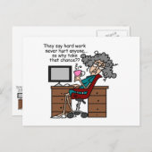 なぜチャンス懸命の仕事のユーモア ポストカード (正面/裏面)