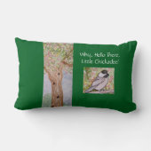 なぜハローザリトル《鳥》アメリカゴガラフォレストグリーン ランバークッション (裏面)