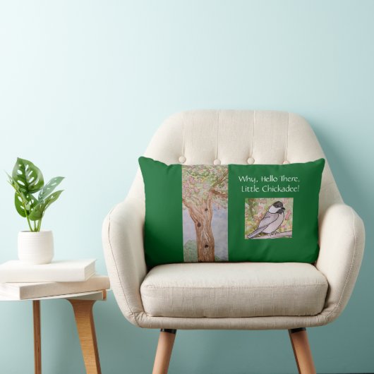 なぜハローザリトル《鳥》アメリカゴガラフォレストグリーン ランバークッション (椅子)