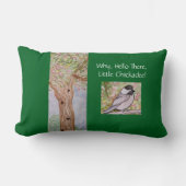 なぜハローザリトル《鳥》アメリカゴガラフォレストグリーン ランバークッション (正面)