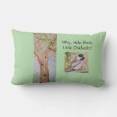 なぜハローザリトル《鳥》アメリカゴガラ淡い色のグリーン ランバークッション (裏面)