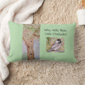 なぜハローザリトル《鳥》アメリカゴガラ淡い色のグリーン ランバークッション (ブランケット)