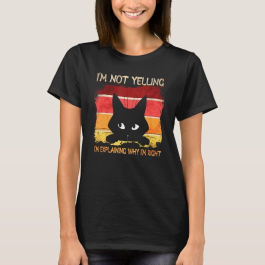 なぜ右猫なのか怒鳴ってない Tシャツ (正面)