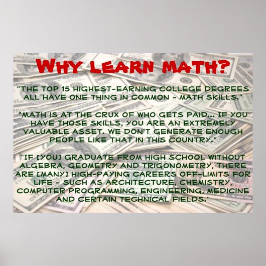 「なぜ学数数が？」 ポスター (正面)