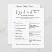 なぜ我々はそんなことをする |ブライダルシャワー (正面/裏面)