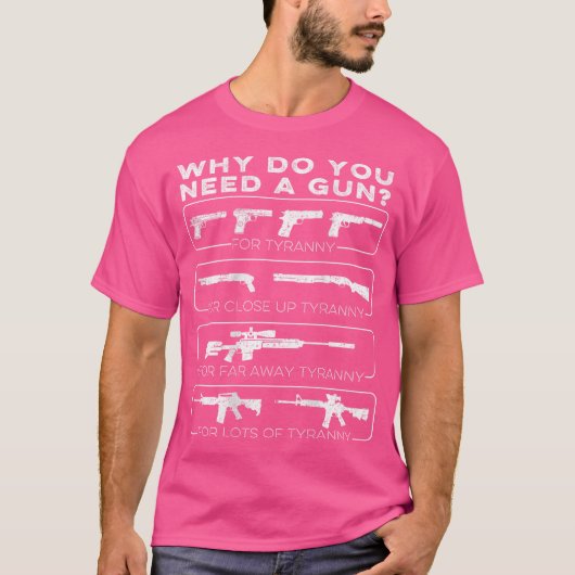 なぜ暴政に銃が必要なんだ Tシャツ (正面)