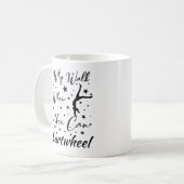 なぜ歩く?側転しよう!楽しい側転Tシャツ コーヒーマグカップ (正面左)