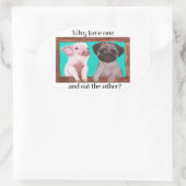 なぜ片方を愛食べする?ビーガンシール 楕円形シール (バッグ)