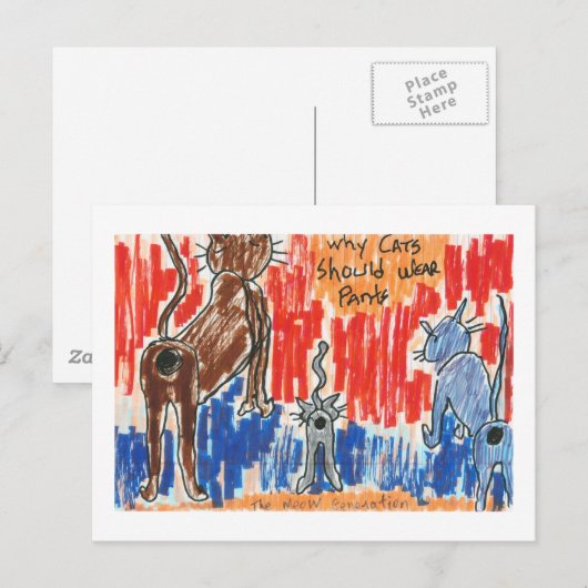 なぜ猫は衣服 ポストカード (正面/裏面)