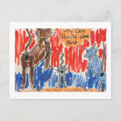 なぜ猫は衣服 ポストカード (正面)