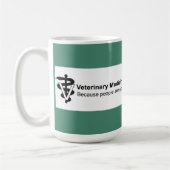 なぜ獣医学か。 15のoz。 緑のストライプのなマグ コーヒーマグカップ (左)