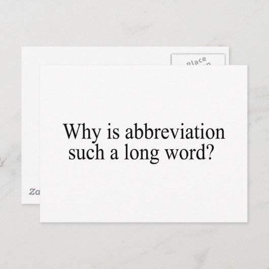 なぜ省略形はこんなに長い単語なのか ポストカード (正面/裏面)