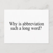 なぜ省略形はこんなに長い単語なのか ポストカード (正面)