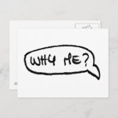 なぜ私が？手書きおもしろいユーモアのあるグラフィックス ポストカード (正面/裏面)