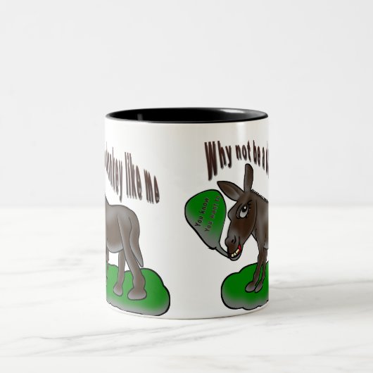 なぜ私のようにロバにならないのか ツートーンマグカップ (中央)