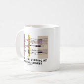 なぜ私の棒及び円錐形を凝視していますか。 コーヒーマグカップ (正面左)