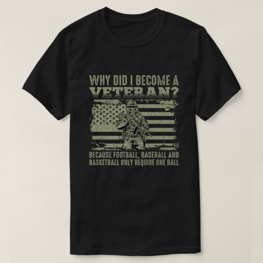 なぜ私はアメリカの退役軍人国旗の愛国心になった Tシャツ (デザイン正面)