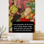 なぜ私はキッ来チヴィンテージに入ったおもしろい ポスター (キッチン)