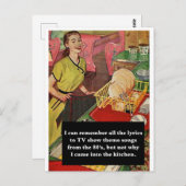 なぜ私はキッ来チヴィンテージに入ったおもしろい ポストカード (正面/裏面)