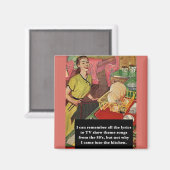 なぜ私はキッ来チヴィンテージに入ったおもしろい マグネット (正面/裏面)