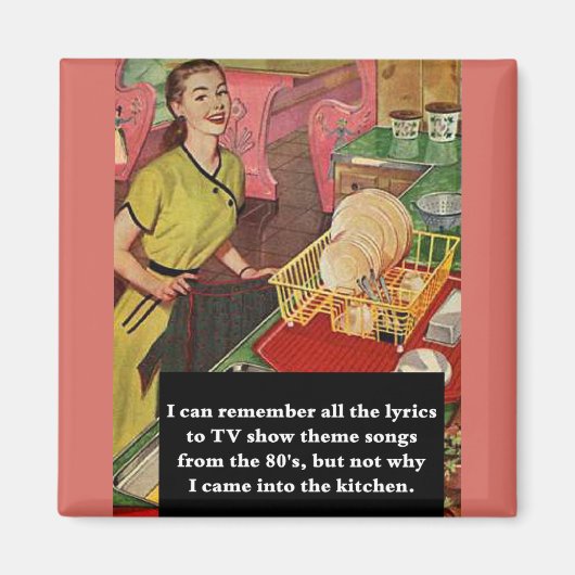 なぜ私はキッ来チヴィンテージに入ったおもしろい マグネット (正面)