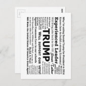 なぜ私はドナルド・トランプのために投票している ポストカード (正面/裏面)