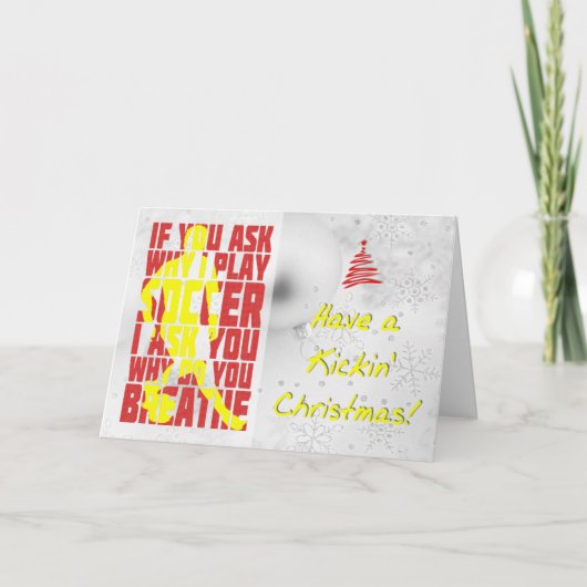 なぜ私は遊サッカーのクリスマスカード シーズンカード (正面)