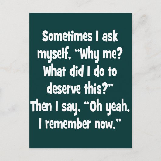 なぜ私を？私は何をしたの？ ポストカード (正面)