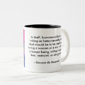 なぜ選んで下さいか。 シモーヌ・ド・ボーヴォワールの引用文 ツートーンマグカップ (正面右)