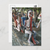 なぜ長い舌を出しているの？… タイの3人のゴースト ポストカード (正面/裏面)