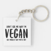 なぜ頼自分でビーガン頼しないのか キーホルダー (裏面)