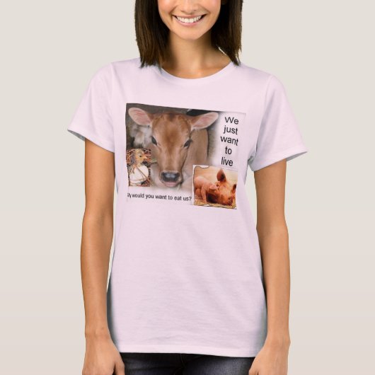 なぜ食べ私たち？ Tシャツ (正面)