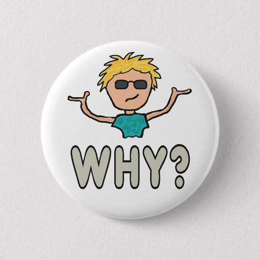 なぜ？ 缶バッジ (正面)
